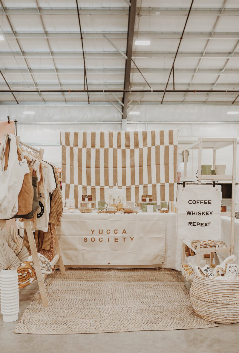Yucca Society market booth setup at Porter Flea in Nashville, Tennesee