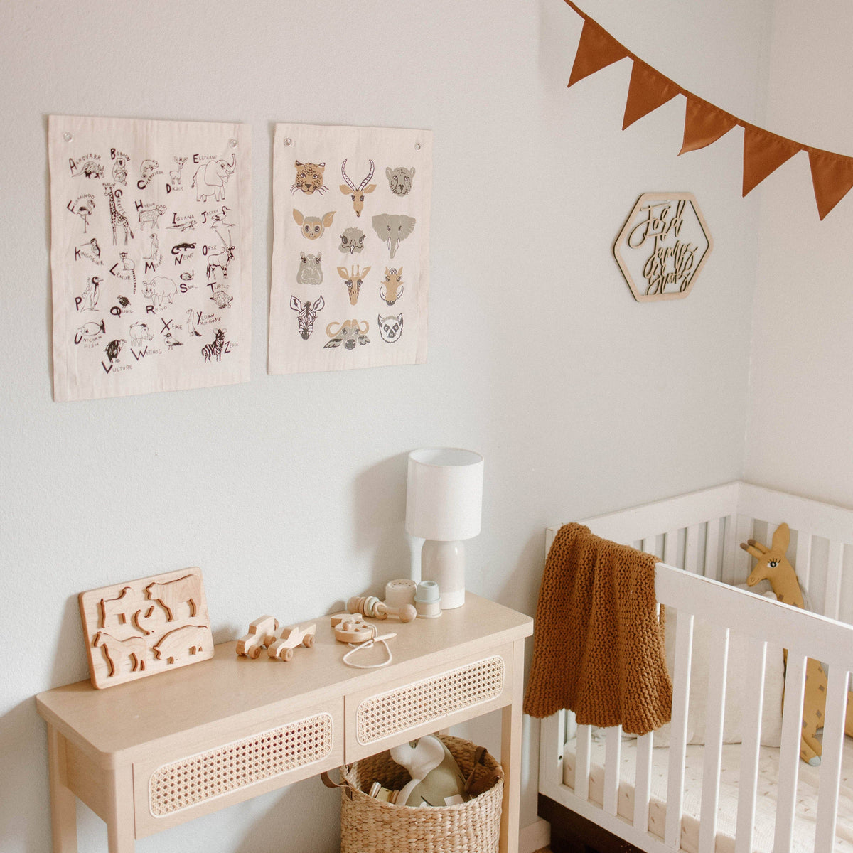 Animal Alphabet Canvas Banner Wall Hanging