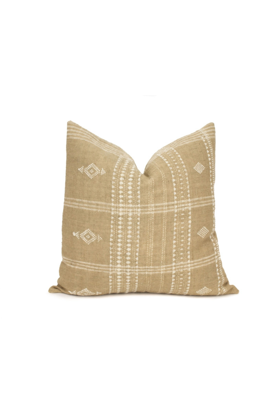 Beige Pillow Cover on White Background