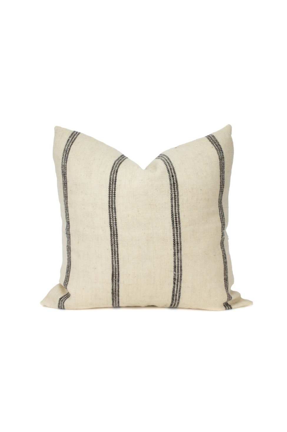 Striped pillow on white background