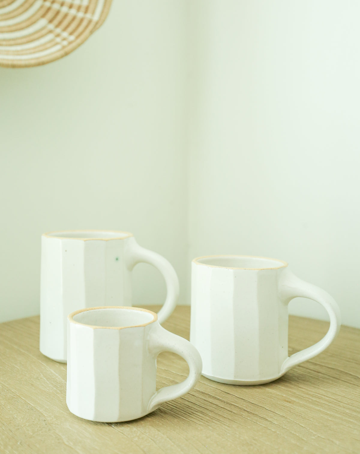 Faceted Mug in Bone