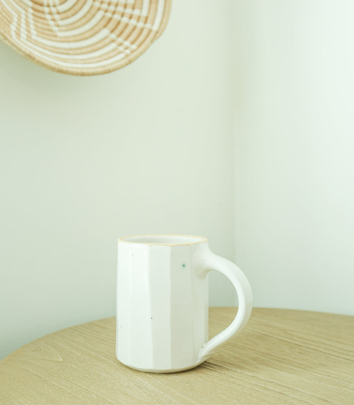 Faceted Mug in Bone