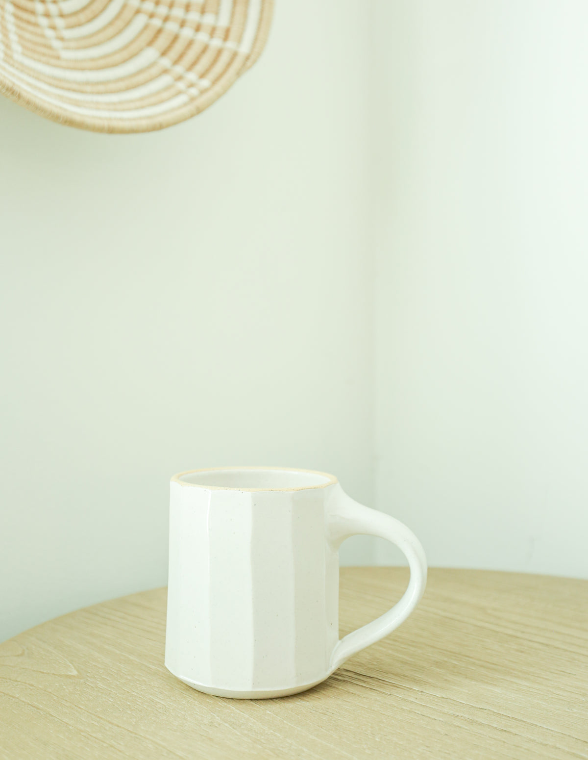 Faceted Mug in Bone