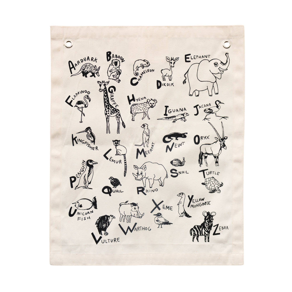 Animal Alphabet Canvas Banner Wall Hanging