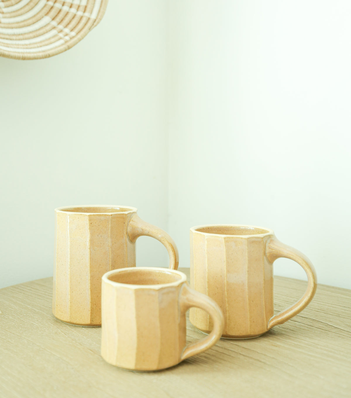 Faceted Mug in Flax