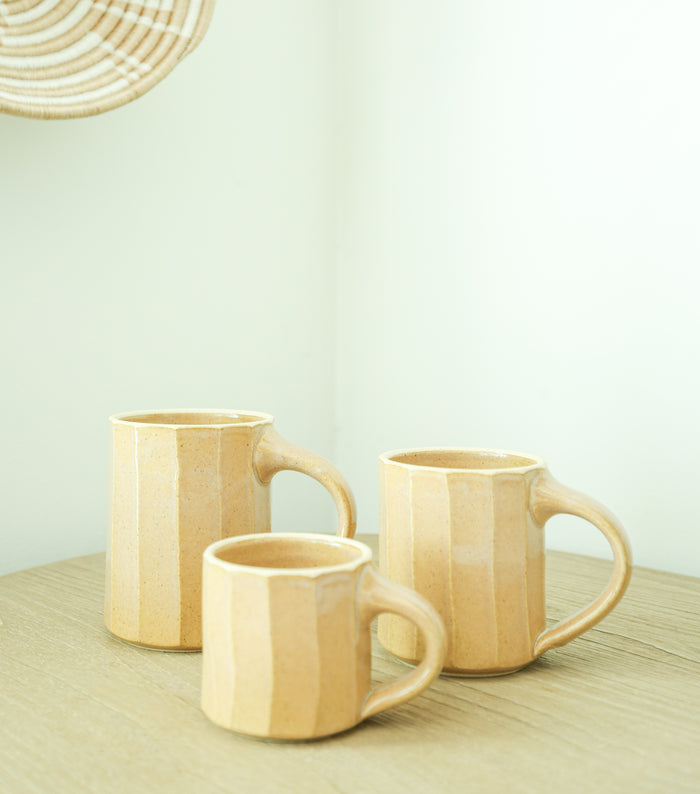 Faceted Mug in Flax