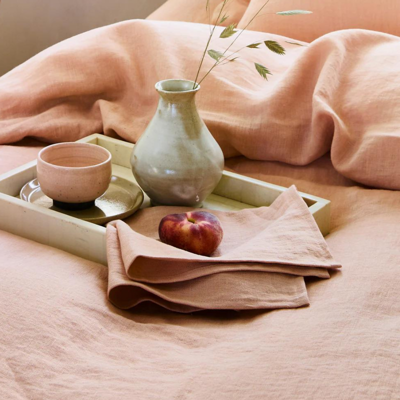 Linen Hand Towel in Desert Rose