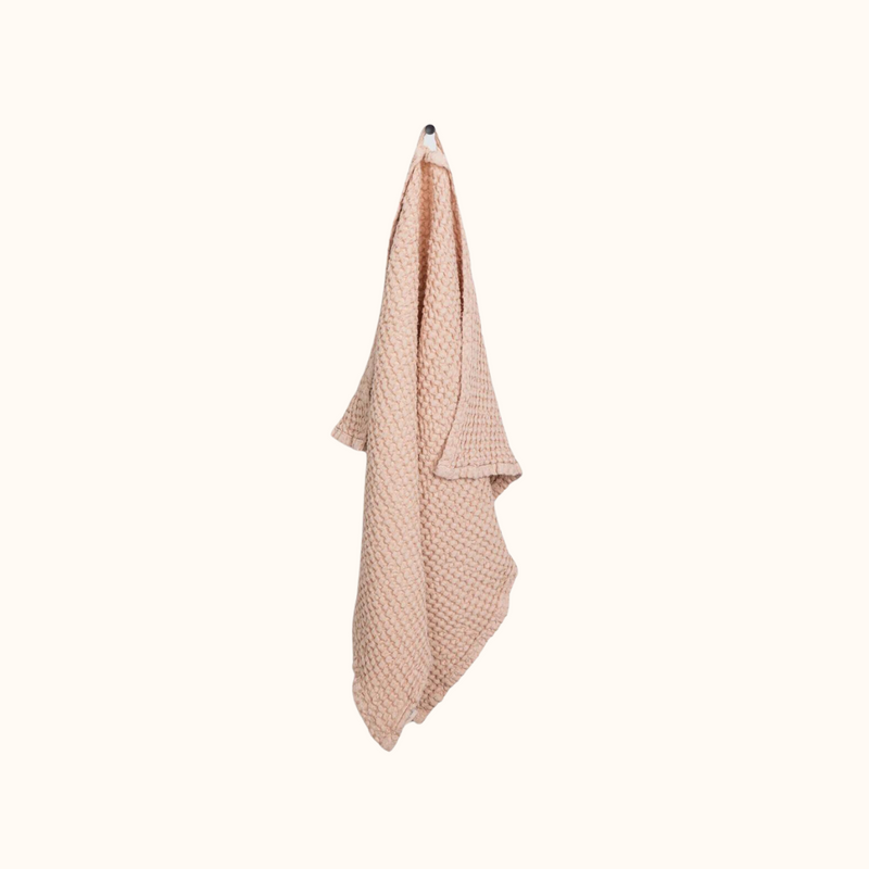 Waffle Hand Towel in Dusty Pink