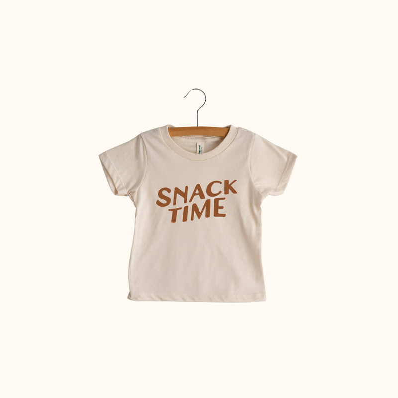 "Snack Time" 100% organic cotton kids tee screen printed in the USA